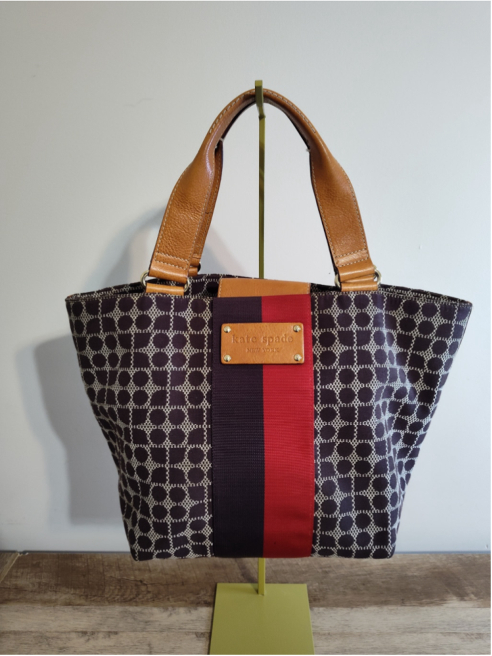 Women's Kate Spade Tote Bag Black and Red Patterned